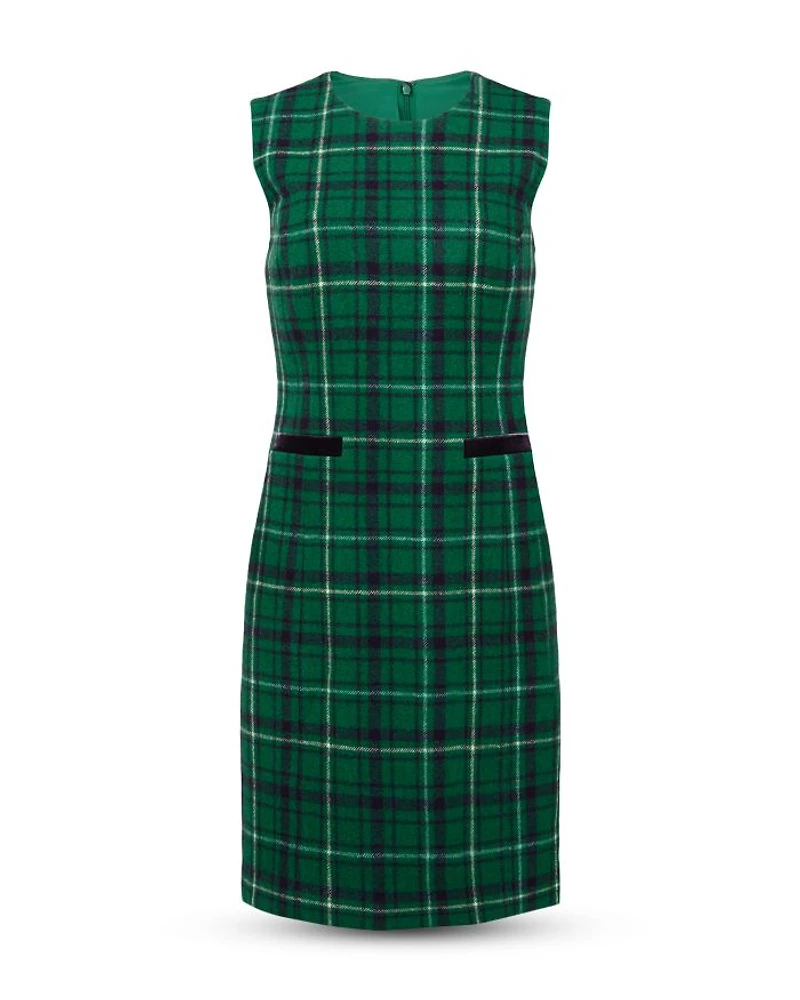 Margot Plaid Wool Sheath Dress