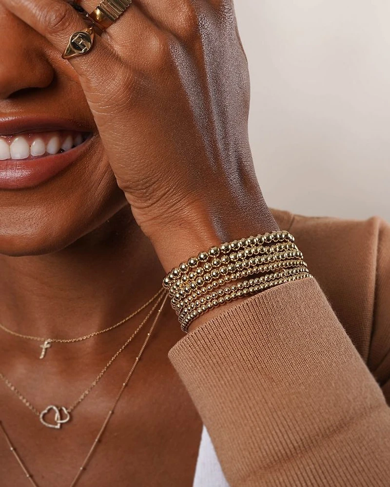 14K Yellow Gold Bead Bracelet