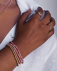 Rhodocrosite Bead Stretch Bracelet