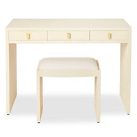 Shagreen Embossed Vanity Table & Stool Set