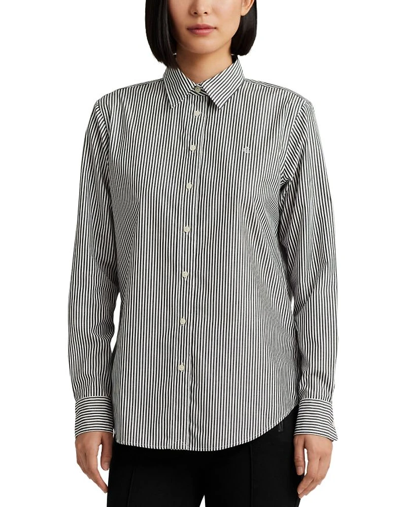 Striped Button Front Top