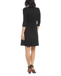 Petites Scoop Neck A Line Dress