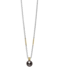 Lagos 18K Yellow Gold & Sterling Silver Luna Pearl Pendant Necklace, 16-18