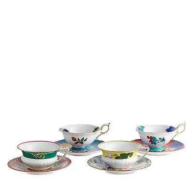 Wedgwood Wonderlust Teacup and Saucer Service for 4