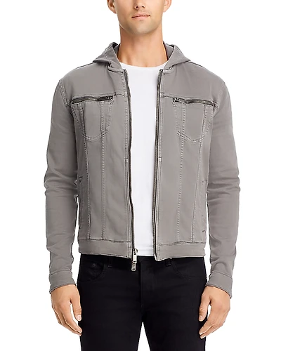 John Varvatos Star Usa Hooded Zip-Front Knit Jacket
