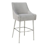 Tov Furniture Beatrix Pleated Velvet Bar Stool