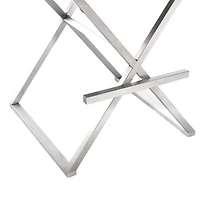 Director Performance Vegan Leather and Stainless Steel Barstool Black