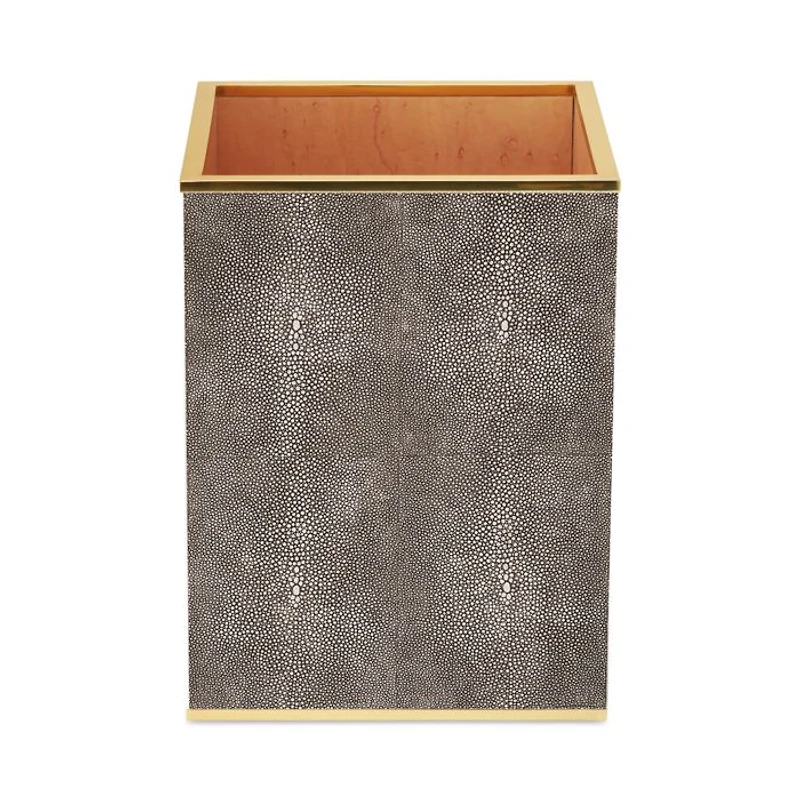 Faux Shagreen Waste Basket
