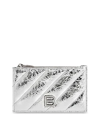 Balenciaga Crush Long Coin and Card Holder Metallized Quilted