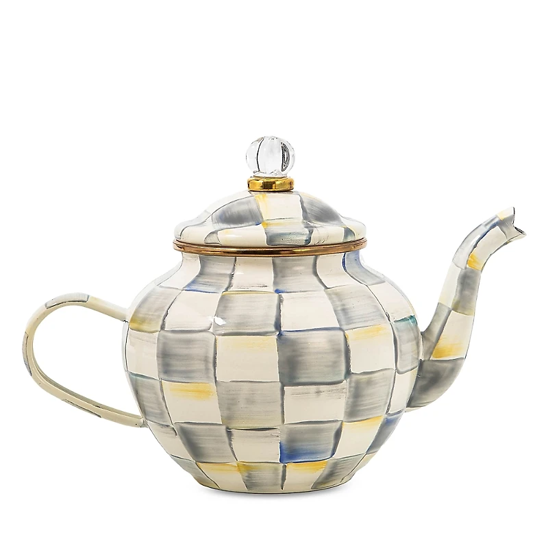 Mackenzie-Childs Sterling Check 4 Cup Teapot