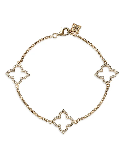 Bloomingdale's Fine Collection Diamond Clover Station Bracelet