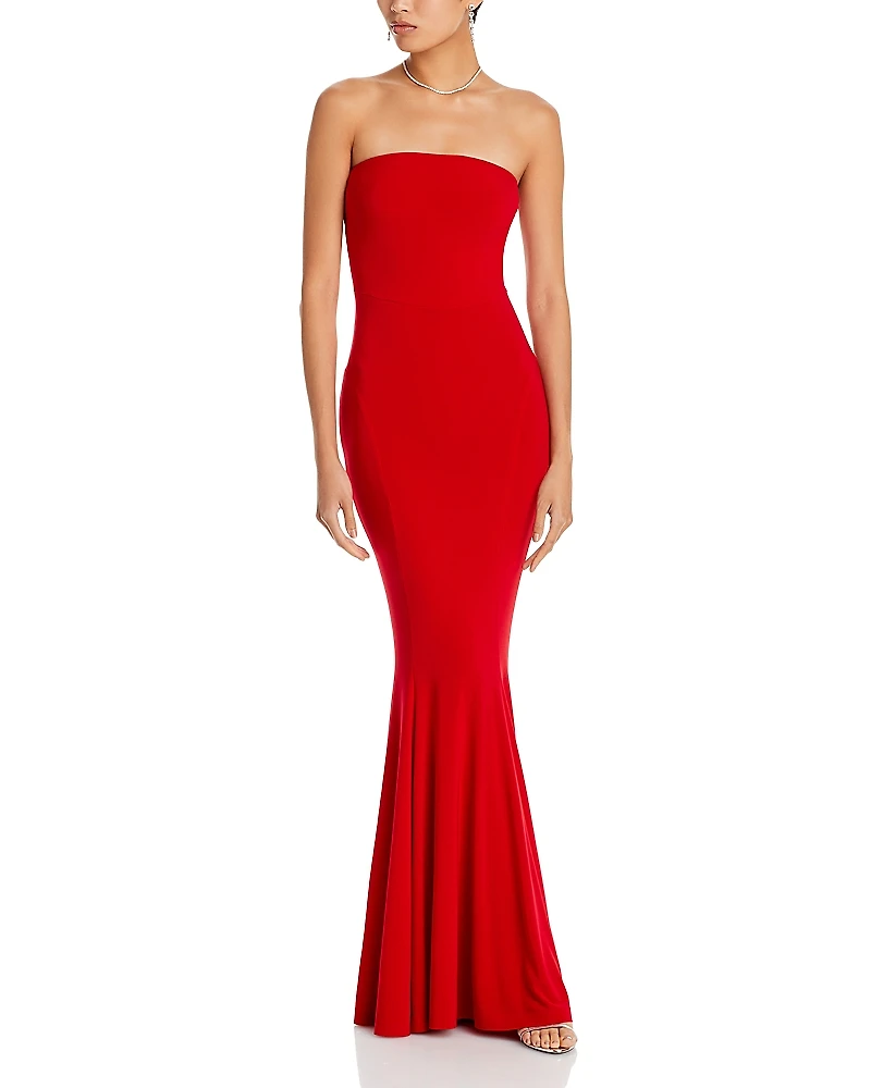 Norma Kamali Strapless Fishtail Gown
