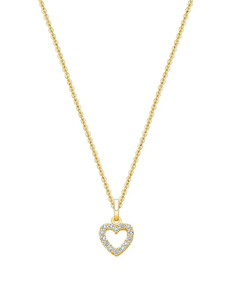 Children's 14K Gold Pure Splendor Diamond Heart Girls' 12-14" Necklace
