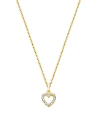 Children's 14K Gold Pure Splendor Diamond Heart Girls' 12-14" Necklace