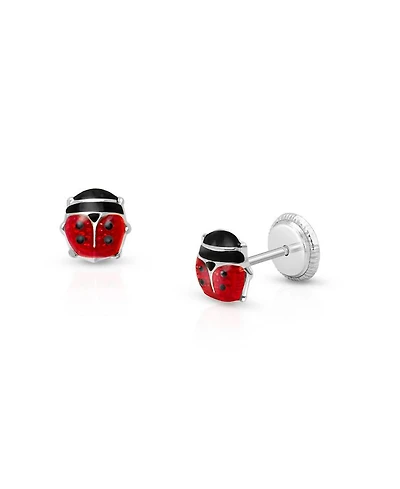 Girls' 14K Gold Red Lil' Ladybug Studs Screw Back Earrings - Baby, Little Kid, Big Kid