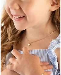 Girls' 14K Gold Modern Heart 13-14" Necklace - Children