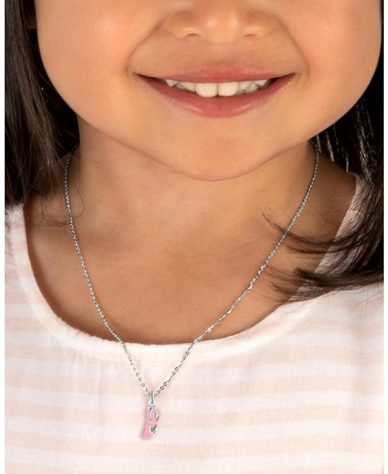 Girls' Sterling Silver Little Ballerina 13-14" Necklace - Little Kid, Big Kid