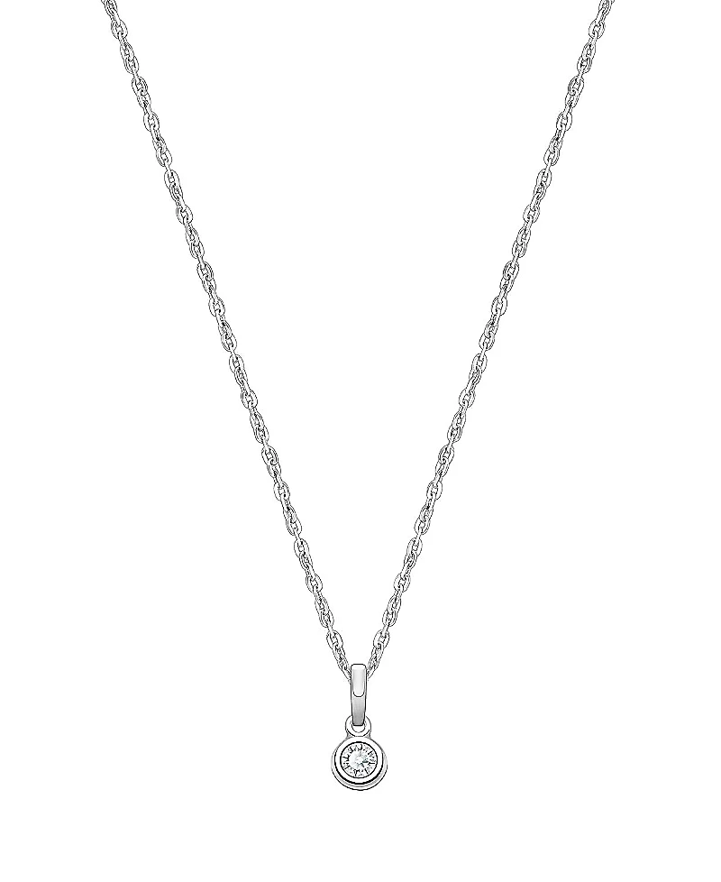 Tiny Blessings Girls' Sterling Silver tB Birthstone 13-14 Necklace - Children