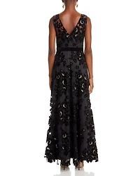 Flocked Tulle Gown