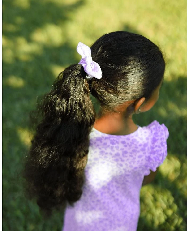 Girls' Lilly Lavender Seersucker Bow Scrunchie - Little Kid, Big Kid