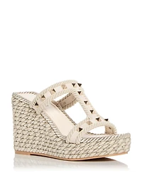 Valentino Garavani Women's Rockstud Espadrille Platform Wedge Sandals
