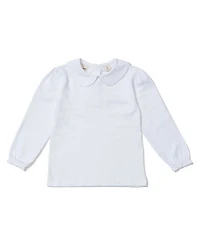Girls White Peter Pan Collar Top - Baby, Little Kid, Big Kid