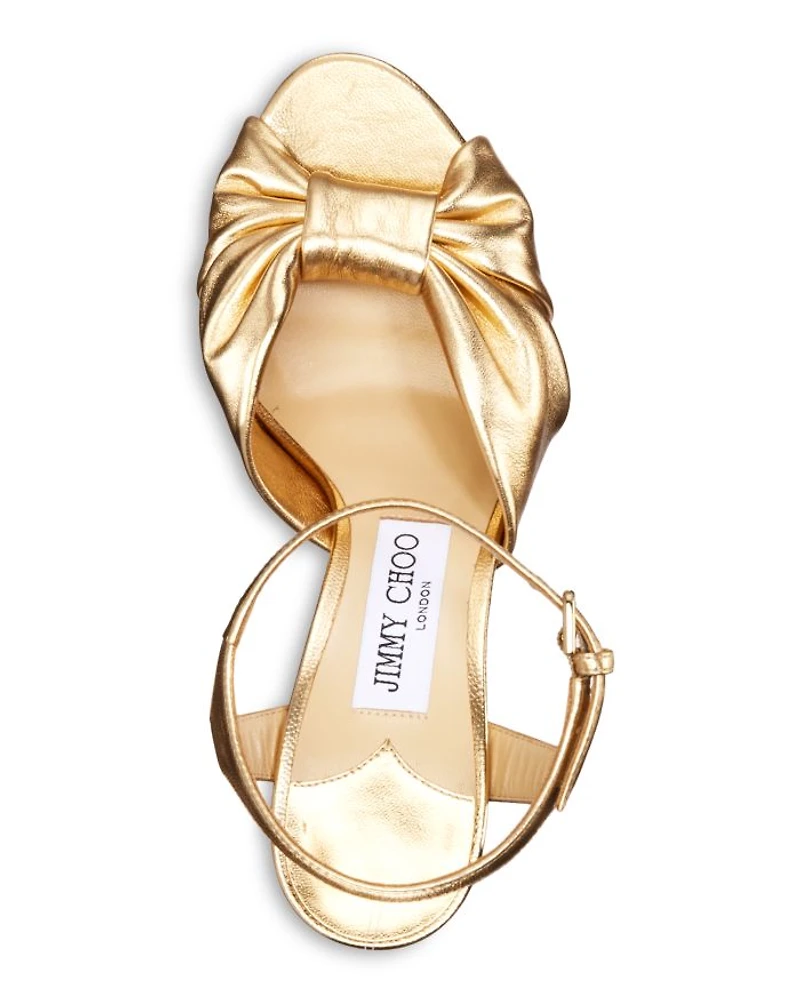 Women's Heloise 120 Metallic Leather High Heel Platform Sandals