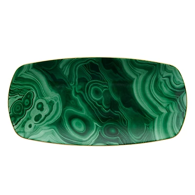 L'Objet Malachite Rectangular Tray - Medium