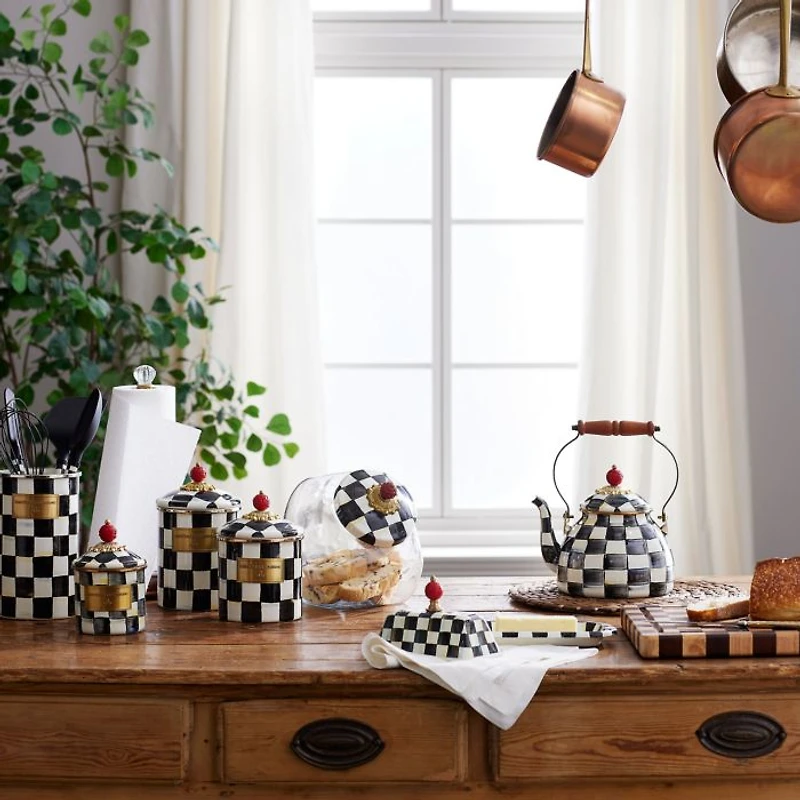 Courtly Check Cookie Jar