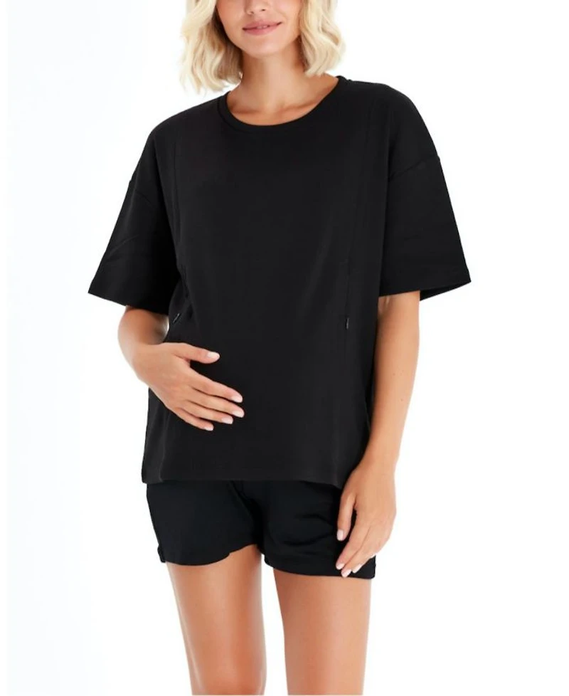 Anytime Anywhere Side Zip Maternity/Nursing Tee