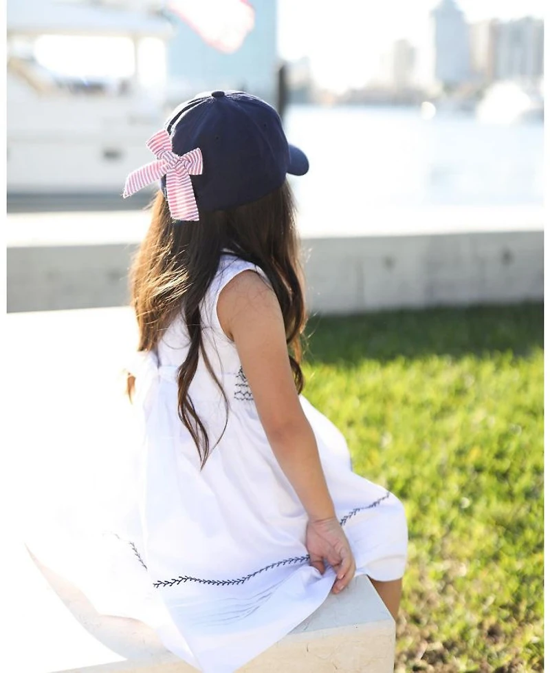 Girls' Lobster Bow Baseball Hat in Navy - Little Kid