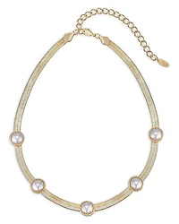 Ettika Imitation Pearl Dotted Snake Chain Necklace