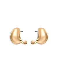 Curved Stud Earrings in 18K Gold Plated or Rhodium Plated