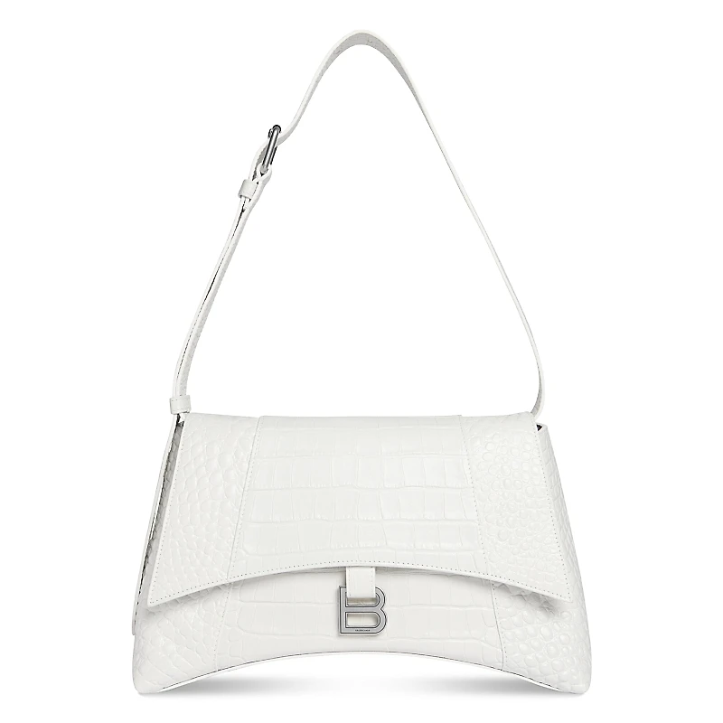 Balenciaga Downtown Mini Shoulder Bag Crocodile Embossed