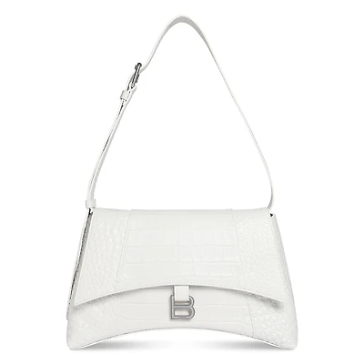 Balenciaga Downtown Mini Shoulder Bag Crocodile Embossed