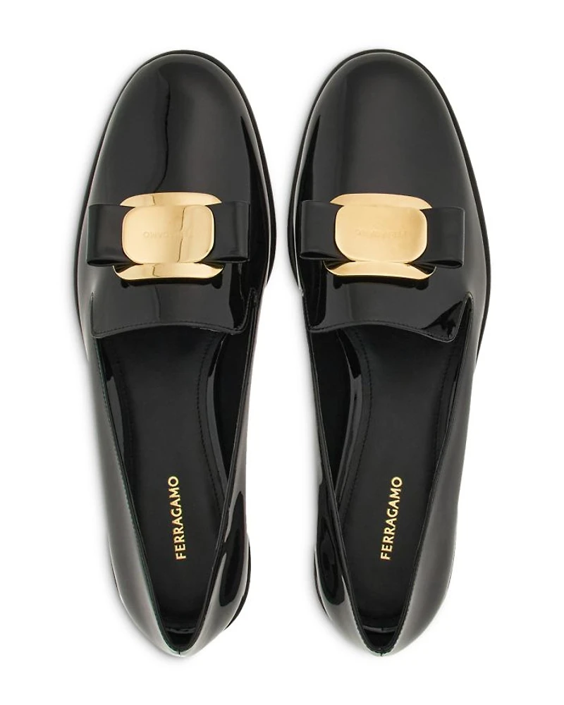 Women's Bow Patent Leather Loafers