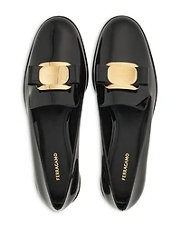 Women's Bow Patent Leather Loafers