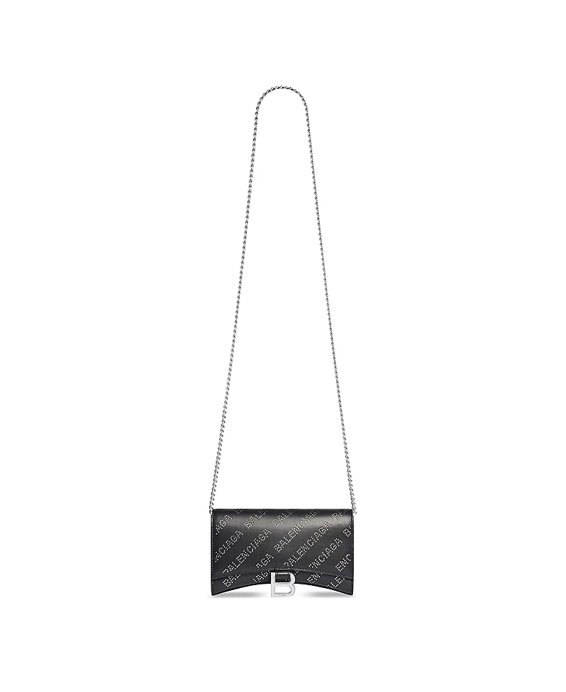 Balenciaga Hourglass Wallet on Chain with Rhinestones