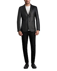 Glossy Textured Houndstooth Slim Fit Blazer