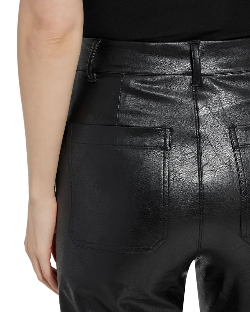 High Waist Wide Leg Faux Leather Pants