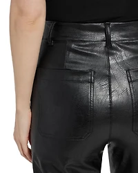 High Waist Wide Leg Faux Leather Pants