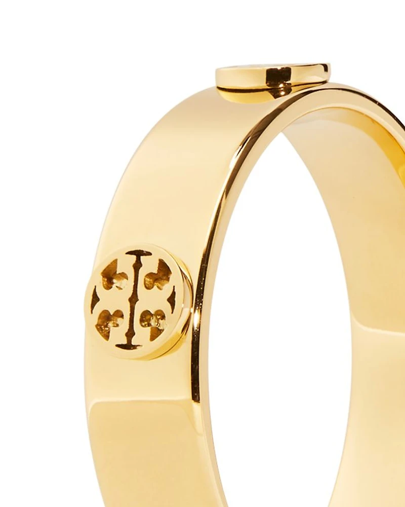 Miller Logo Studded Band Ring in 18K Gold Plated