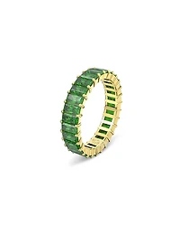Matrix Green Baguette Crystal Stack Ring Gold Tone