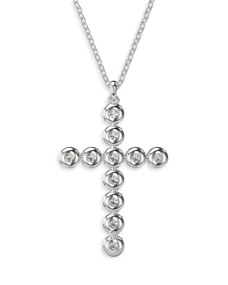 Insigne Crystal Cross Pendant Necklace, 15.75-18.5"