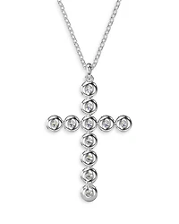 Insigne Crystal Cross Pendant Necklace, 15.75-18.5"