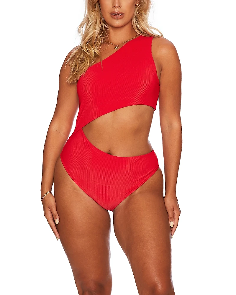 Beach Riot Celine One Shoulder Cutout One Piece Swimsuit