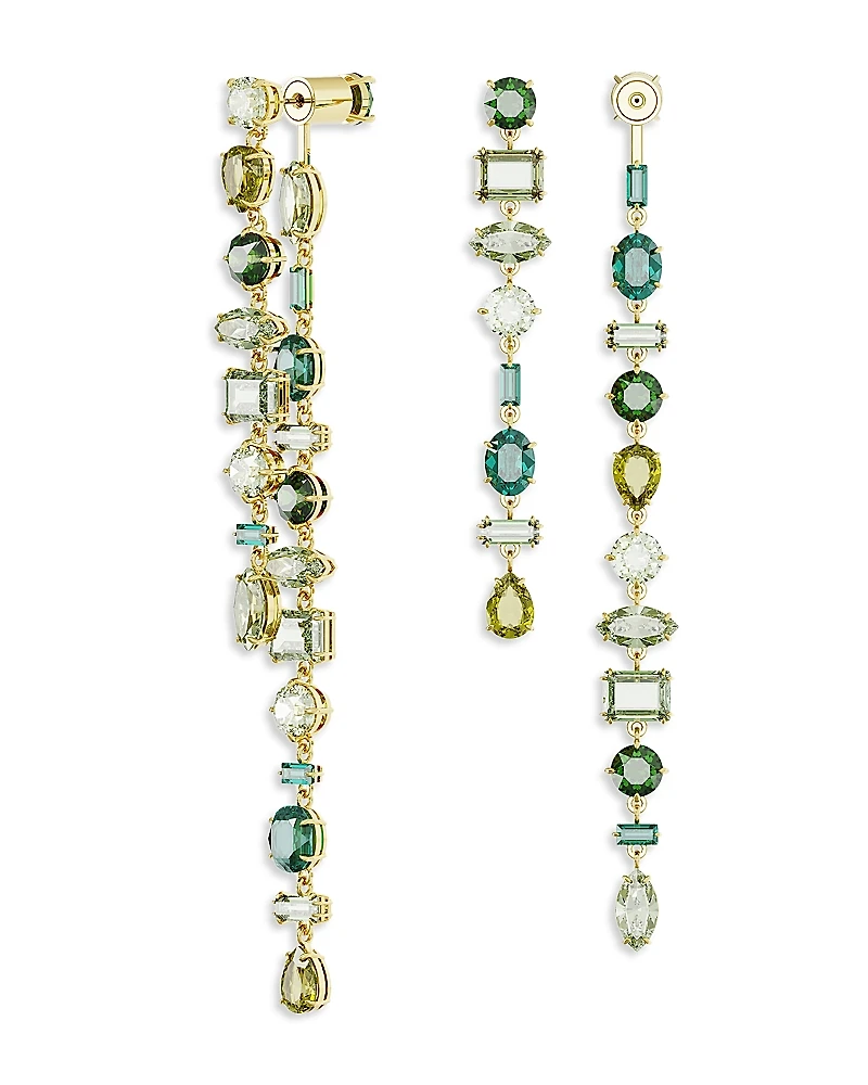 Swarovski Gema Multicolor Mixed Cut Linear Front to Back Earrings
