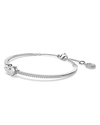 Mesmera Mixed Cut Bangle Bracelet in Rhodium Plated