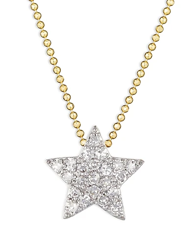 Phillips House 14K Yellow Gold & Rhodium Diamond Mini Star Infinity Necklace, 16-18