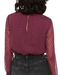 Dobby Velvet Shirred Top